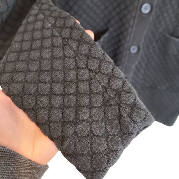 COS Womens S Black Textured Knit Longline Button Front Cardigan Sweater Pockets - Picture 4 of 9